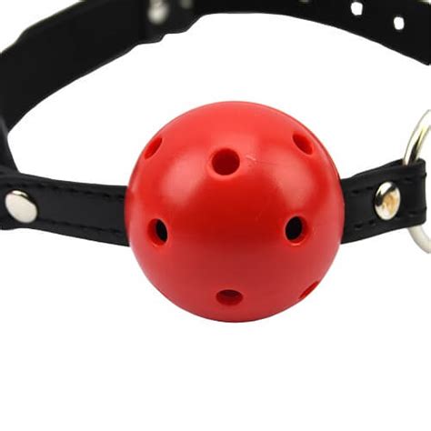 ball gag men|Leather Breathable Ball Gag Silicone Red Ball(Red) .